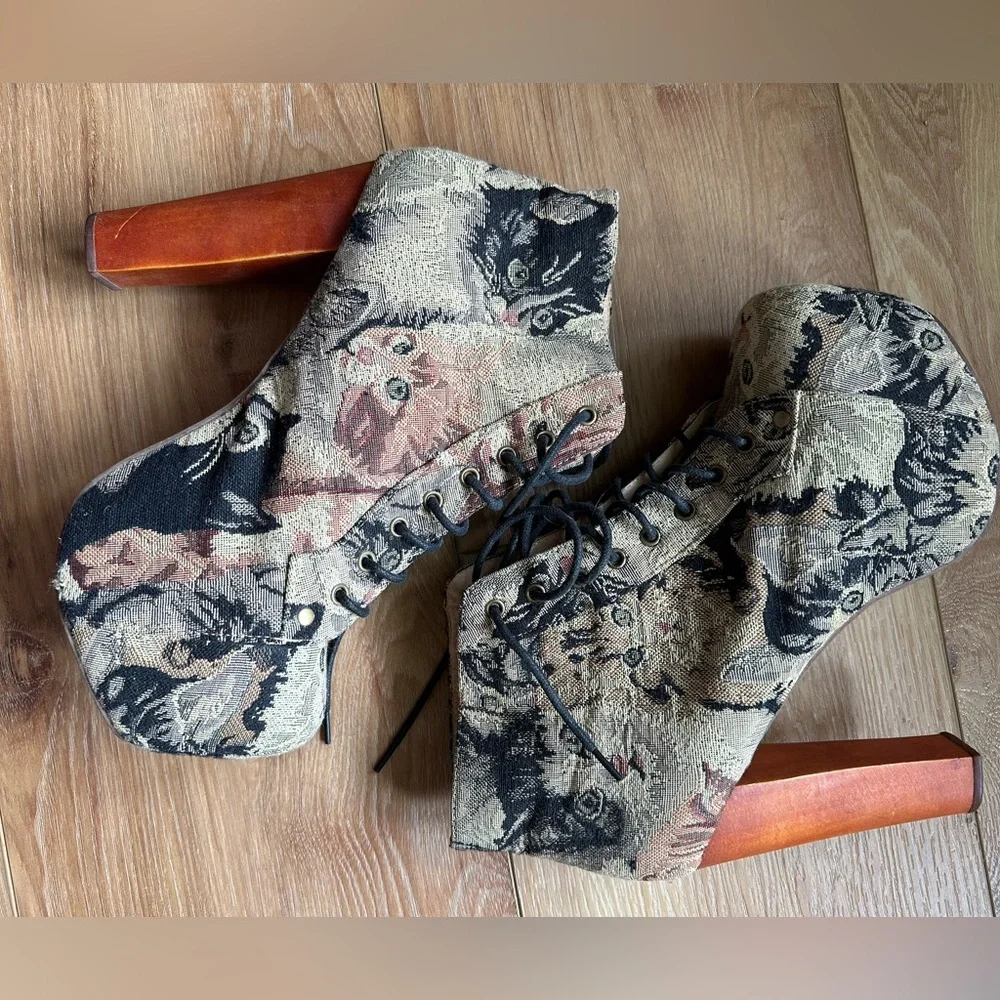 Jeffrey Campbell Lita Boots Cat Tapestry size 10 - Picture 4 of 9